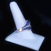 Vintage Blue Sapphire and White Diamond Statement Ring