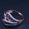 Vintage Blue Sapphire and White Diamond Statement Ring