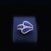 Vintage Blue Sapphire and White Diamond Statement Ring