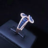 Vintage Blue Sapphire and White Diamond Statement Ring
