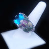 Custom made 14K White Gold Blue Topaz Ring Size 9.25