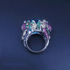 Custom made 14K White Gold Blue Topaz Ring Size 9.25