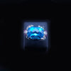Custom made 14K White Gold Blue Topaz Ring Size 9.25