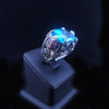 Custom made 14K White Gold Blue Topaz Ring Size 9.25