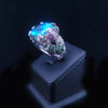 Custom made 14K White Gold Blue Topaz Ring Size 9.25
