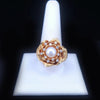 Custom-Made Golden Blossom Pearl & Diamond Ring in 14K Yellow Gold