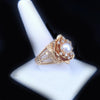 Custom-Made Golden Blossom Pearl & Diamond Ring in 14K Yellow Gold