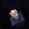 Custom-Made Golden Blossom Pearl & Diamond Ring in 14K Yellow Gold
