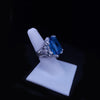 Massive Blue Topaz Ring in White Gold with Diamonds