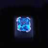 Massive Blue Topaz Ring in White Gold with Diamonds