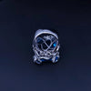 Massive Blue Topaz Ring in White Gold with Diamonds
