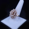 Diamond Floral Cluster Statement Ring with Diamonds & Topaz in 14K Yellow Gold