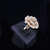 Diamond Floral Cluster Statement Ring with Diamonds & Topaz in 14K Yellow Gold