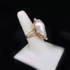 Custom-Made Vintade Mother-of-Pearl Ring in 14K Yellow Gold