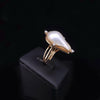 Custom-Made Vintade Mother-of-Pearl Ring in 14K Yellow Gold