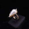 Custom-Made Vintade Mother-of-Pearl Ring in 14K Yellow Gold