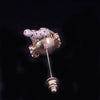 Custom-Made Antique Jade, Diamond & Sapphire Leopard Pin in 18K Yellow Gold