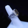 David Yurman Albion Sterling Silver & 18K Yellow Gold Peridot and Diamond Ring