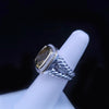 David Yurman Albion Sterling Silver & 18K Yellow Gold Peridot and Diamond Ring