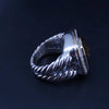 David Yurman Albion Sterling Silver & 18K Yellow Gold Peridot and Diamond Ring