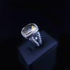 David Yurman Albion Sterling Silver & 18K Yellow Gold Peridot and Diamond Ring