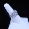 David Yurman Quatrefoil Ring in Sterling Silver with Diamonds. Size 7.5