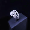 David Yurman Quatrefoil Ring in Sterling Silver with Diamonds. Size 7.5