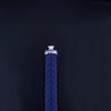 Chevron Bracelet Blue Rubber with Sterling Silver, 9.6mm