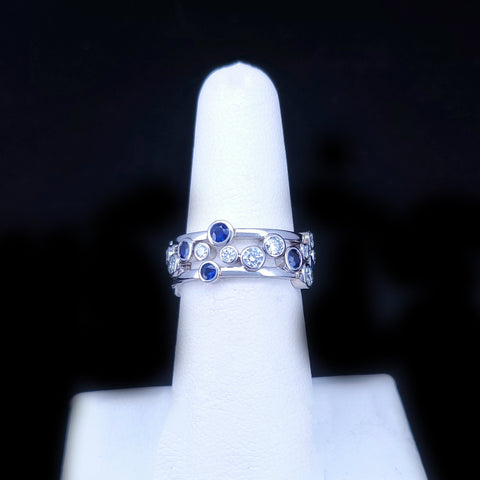 Tiffany & Co. Sapphire Diamond Platinum "Bubbles" Ring