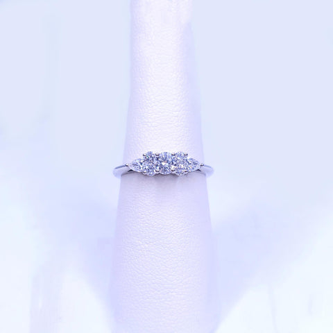 Tiffany & Co. Seven Stone Diamond Platinum Ring Size: 5.5