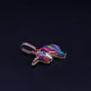 Custom Made Fantasy Rainbow Unicorn Pendant in 14K Yellow Gold