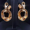 David Webb 18K Yellow Gold & Black Enamel Diamond Clip-On Earrings