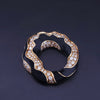David Webb 18K Yellow Gold & Black Enamel Diamond Clip-On Earrings