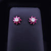Custom Made Studs Earrings with Ruby & Diamonds in 18K Yellow Gold