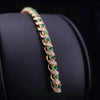Gubelin 1960 Swiss 18K YG Bracelet With 4.64ctw Colombian Emeralds & Diamonds