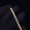 Gubelin 1960 Swiss 18K YG Bracelet With 4.64ctw Colombian Emeralds & Diamonds