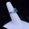 Custom Made Ring with Emerald & Dimaonds in Platinum, Resizable