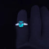 Custom Made Ring with Emerald & Dimaonds in Platinum, Resizable
