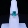 Hand Made Ring with Emerald & Dimaonds in Platinum, Resizable