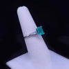 Hand Made Ring with Emerald & Dimaonds in Platinum, Resizable