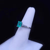 Hand Made Ring with Emerald & Dimaonds in Platinum, Resizable