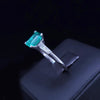 Hand Made Ring with Emerald & Dimaonds in Platinum, Resizable