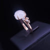 Celine 18K Rose Gold Cocktail Ring with Moonstone & Diamonds