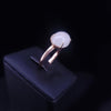 Celine 18K Rose Gold Cocktail Ring with Moonstone & Diamonds