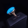 Custom Made Vintage Ring with Turquoise in 18K Yellow Gold, Size: 7.25