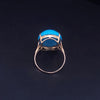 Custom Made Vintage Ring with Turquoise in 18K Yellow Gold, Size: 7.25