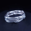 David Yurman Sterling Silver Cable Bangle Bracelet with Diamond