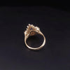 Vintage Oval Blue Sapphire Cabochon and Baguette Diamond Ballerina Ring