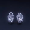 David Yurman Sterling Silver Belt Earrings with Diamond Clip-On