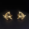 Custom Made  Dolphins Earrings in 14K Yellow Gold